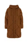 Weekend Max Mara Guelfo Quilted Hooded Puffer Coat In Brown