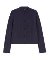 Weekend Max Mara Cardigan À Col Rond En Fil De Laine In Blue