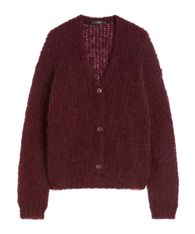 Weekend Max Mara Cardigan In Mohair In Burgundy
