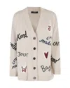 Weekend Max Mara Cardigan Over In Filato Di Lana Ecru In Neutral