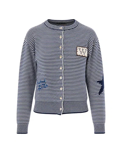 Weekend Max Mara Cardigan Teiera Riga Ecrù Blu In Wkdteiera021