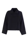 Weekend Max Mara Omens Navy Carella Raglan-sleeves Wool Coat In Blue