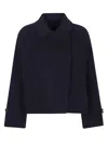 Weekend Max Mara Carella Navy Short Cloth Jacket In Blue