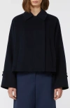 Weekend Max Mara Omens Navy Carella Raglan-sleeves Wool Coat In Blue