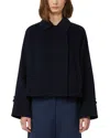 Weekend Max Mara Wool Broadcloth Cropped Coat In Blue