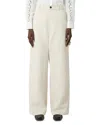 Weekend Max Mara Caronte Wide Leg Cotton Twill Carpenter Pants In White