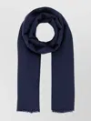 Weekend Max Mara Cashmere Blend Rauche Scarf With Fringed Edges In Blue