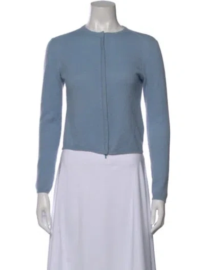 Pre-owned Weekend Max Mara Cashmere Crew Neck Sweater In Blue