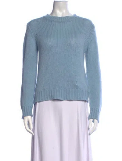 Pre-owned Weekend Max Mara Cashmere Crew Neck Sweater In Blue