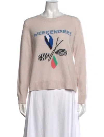 Pre-owned Weekend Max Mara Cashmere Graphic Print Sweater In Pink