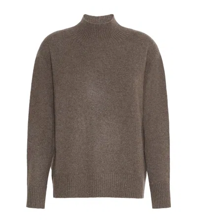 Weekend Max Mara Cashmere High-neck Sweater In Brown
