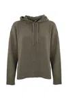 Weekend Max Mara Cashmere Knit Sweatshirt With Hood In Brown