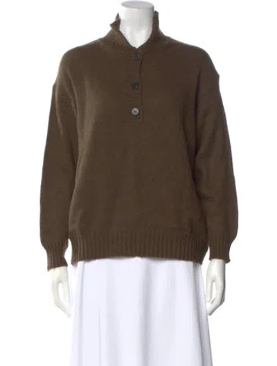 Pre-owned Weekend Max Mara Cashmere Mock Neck Sweater In Brown