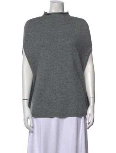 Pre-owned Weekend Max Mara Cashmere Mock Neck Sweater In Grey