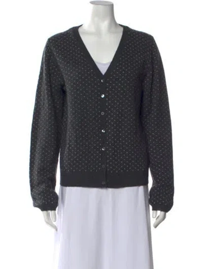 Pre-owned Weekend Max Mara Cashmere Patterned Sweater In Grey