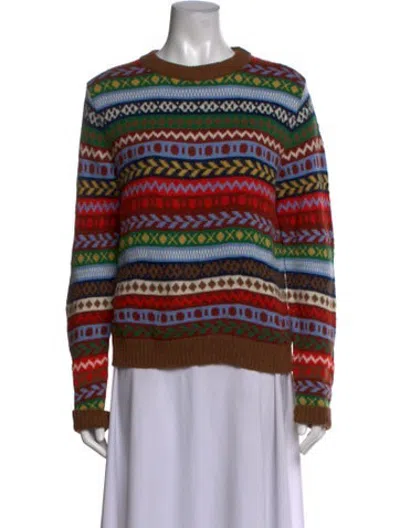 Pre-owned Weekend Max Mara Cashmere Patterned Sweater In Multicolor