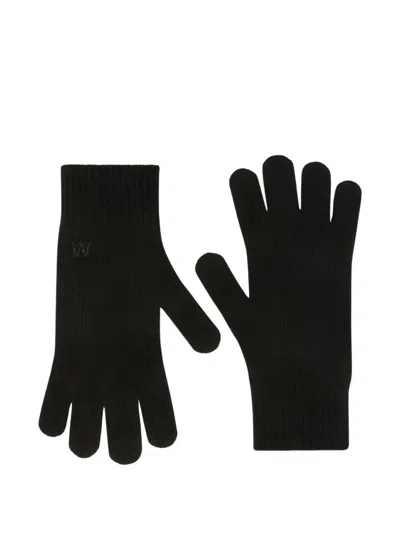 Weekend Max Mara Cashmere Ribbed Gloves In Black