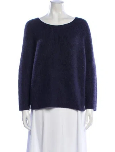 Pre-owned Weekend Max Mara Cashmere Scoop Neck Sweater In Blue