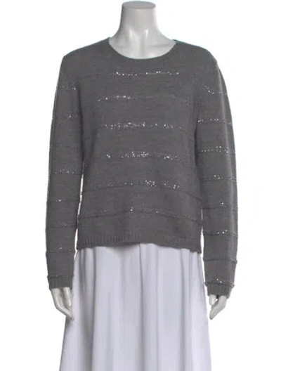 Pre-owned Weekend Max Mara Cashmere Scoop Neck Sweater In Gray