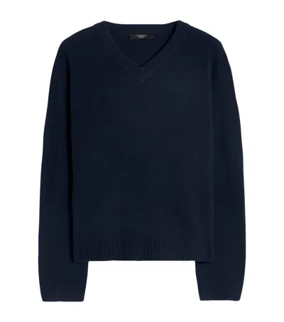 Weekend Max Mara Cashmere V-neck Sweater In Blue