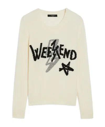 Weekend Max Mara Cashmere Yarn Sweater In White