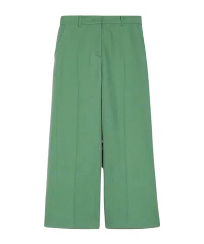 Weekend Max Mara Casual Pants With Belt Loops In Green