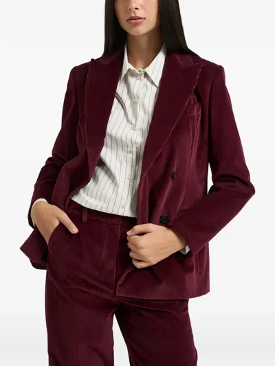 Weekend Max Mara Catanga Corduroy Double-breasted Jacket In Brown