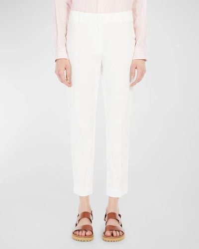 Weekend Max Mara Cecco Cropped Stretch Cotton Pants In White