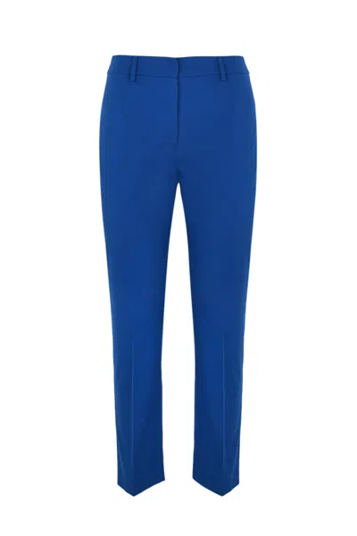 Weekend Max Mara Cecco Stretch Cotton Trousers In Oltremare