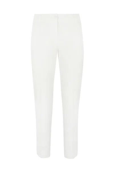 Weekend Max Mara Cecco Stretch Cotton Trousers In White