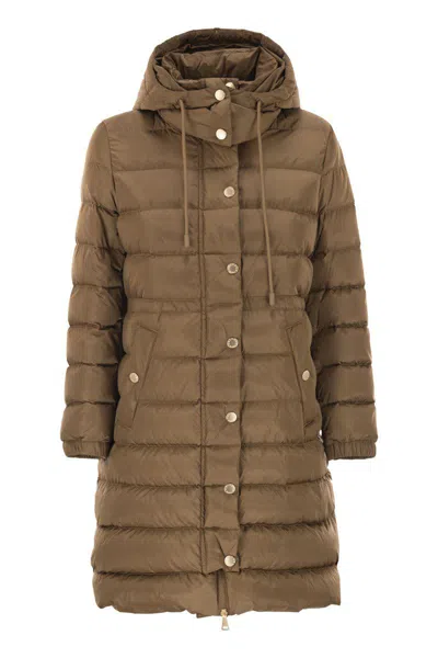 Weekend Max Mara Cerbero - Slim Fit Down Jacket In Water-repellent Taffeta In Brown