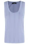 Weekend Max Mara Crew Neck Vest In Azzurro