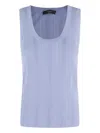 Weekend Max Mara Ceylon Ribbed Scoop-neck Top In Purple
