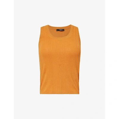 Weekend Max Mara Womens Ochre Ceylon Scoop-neck Sleeveless Knitted Top In Yellow