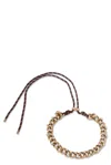Weekend Max Mara Weekend-ready Chain And Rope Necklace With Adjustable Leather-lace Closure In Gold