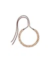 Weekend Max Mara Weekend-ready Chain And Rope Necklace With Adjustable Leather-lace Closure In Multi