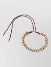 Weekend Max Mara Weekend-ready Chain And Rope Necklace With Adjustable Leather-lace Closure In Gold