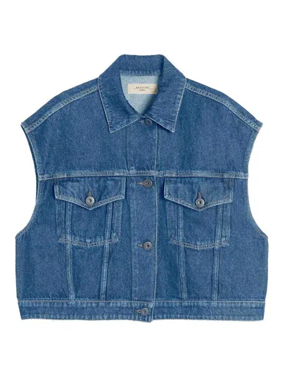 Weekend Max Mara Denim Vest In Blue