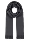 Weekend Max Mara Wool Ken Scarf Fringed Edges In Gray