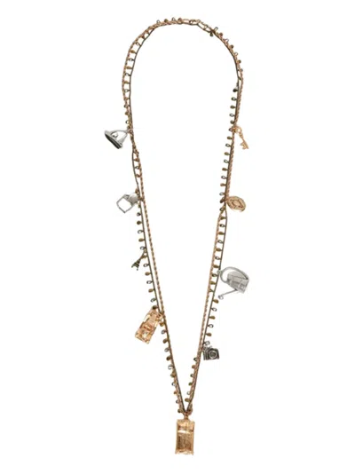 Weekend Max Mara Charm-embellished Layered Necklace In Gold