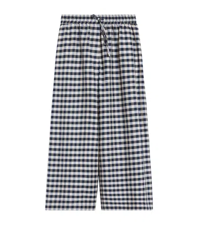 Weekend Max Mara Check Print Trousers In Blue