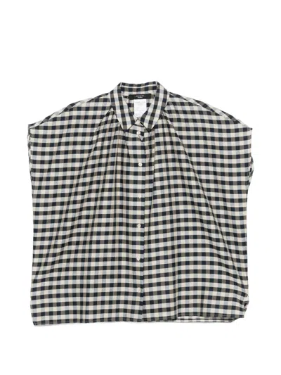 Weekend Max Mara Checked Button-down Shirt In Black