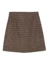 Weekend Max Mara Houndstooth Wool-blend Mini Skirt In Brown