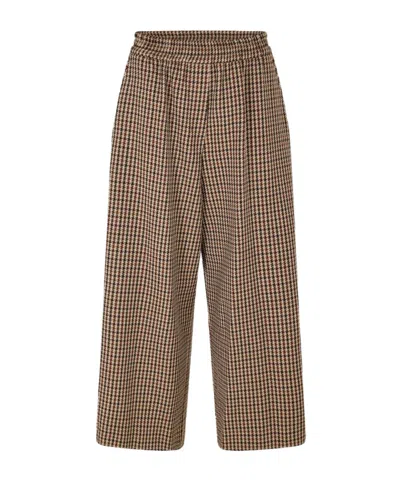 Weekend Max Mara Checked Straight-leg Casual Pants In Multi