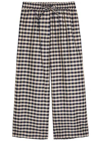 Weekend Max Mara Checked Wide-leg Trousers In Multi