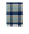 Weekend Max Mara Checkered Fringed Scarf In Blue