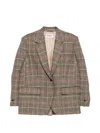 Weekend Max Mara Check-pattern Single-breasted Blazer In Gray