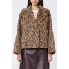 Weekend Max Mara Cheetah Print Wool-blend Peacoat In Brown