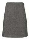 Weekend Max Mara Chevron Wool Skirt Skirts Grey In Gray