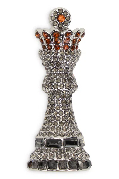Weekend Max Mara Chip-shaped Pin In Silver